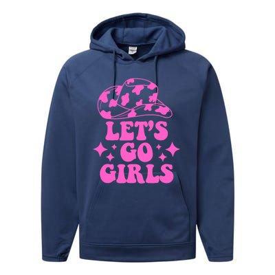 Cowboy Hat Let's Go Girls Western Cowgirls Performance Fleece Hoodie