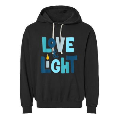 Christmas Hanukkah Love And Light Chanukah Jewish  Garment-Dyed Fleece Hoodie