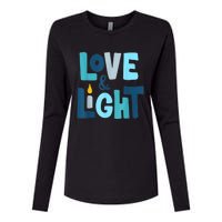 Christmas Hanukkah Love And Light Chanukah Jewish  Womens Cotton Relaxed Long Sleeve T-Shirt