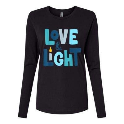 Christmas Hanukkah Love And Light Chanukah Jewish  Womens Cotton Relaxed Long Sleeve T-Shirt