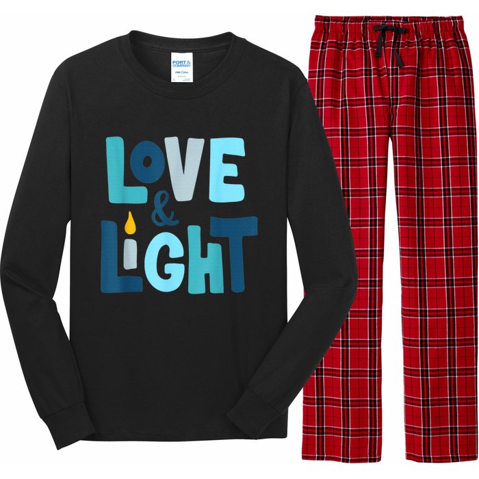 Christmas Hanukkah Love And Light Chanukah Jewish  Long Sleeve Pajama Set