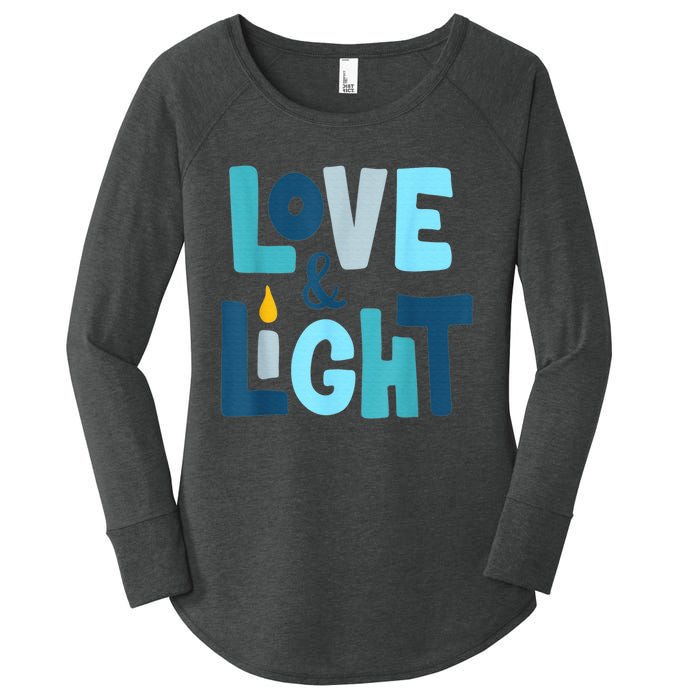 Christmas Hanukkah Love And Light Chanukah Jewish  Women's Perfect Tri Tunic Long Sleeve Shirt