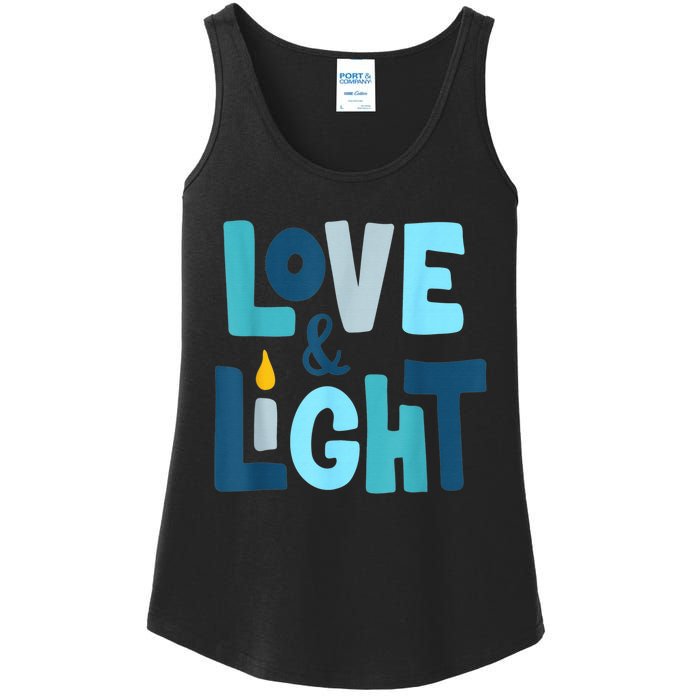 Christmas Hanukkah Love And Light Chanukah Jewish  Ladies Essential Tank