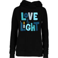 Christmas Hanukkah Love And Light Chanukah Jewish  Womens Funnel Neck Pullover Hood