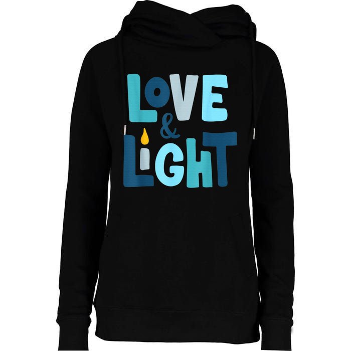 Christmas Hanukkah Love And Light Chanukah Jewish  Womens Funnel Neck Pullover Hood