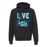 Christmas Hanukkah Love And Light Chanukah Jewish  Premium Hoodie