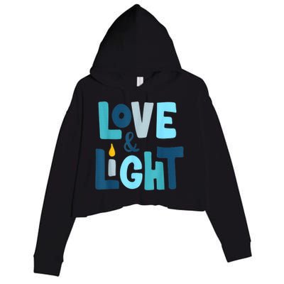 Christmas Hanukkah Love And Light Chanukah Jewish  Crop Fleece Hoodie