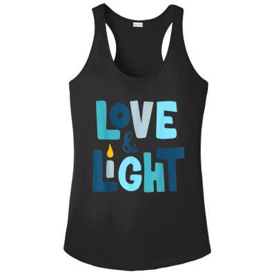 Christmas Hanukkah Love And Light Chanukah Jewish  Ladies PosiCharge Competitor Racerback Tank