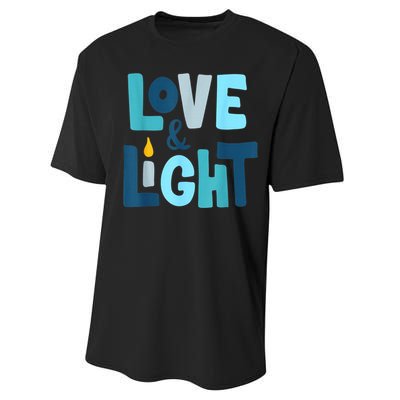 Christmas Hanukkah Love And Light Chanukah Jewish  Performance Sprint T-Shirt