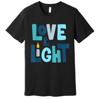 Christmas Hanukkah Love And Light Chanukah Jewish  Premium T-Shirt