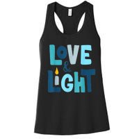 Christmas Hanukkah Love And Light Chanukah Jewish  Women's Racerback Tank