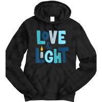 Christmas Hanukkah Love And Light Chanukah Jewish  Tie Dye Hoodie