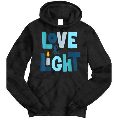 Christmas Hanukkah Love And Light Chanukah Jewish  Tie Dye Hoodie