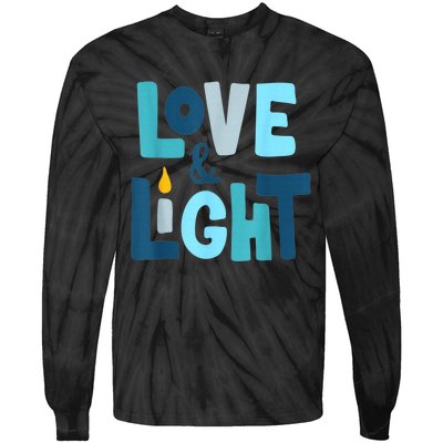 Christmas Hanukkah Love And Light Chanukah Jewish  Tie-Dye Long Sleeve Shirt