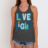 Christmas Hanukkah Love And Light Chanukah Jewish  Women's Knotted Racerback Tank