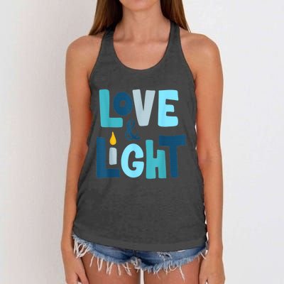 Christmas Hanukkah Love And Light Chanukah Jewish  Women's Knotted Racerback Tank