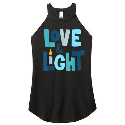 Christmas Hanukkah Love And Light Chanukah Jewish  Women's Perfect Tri Rocker Tank