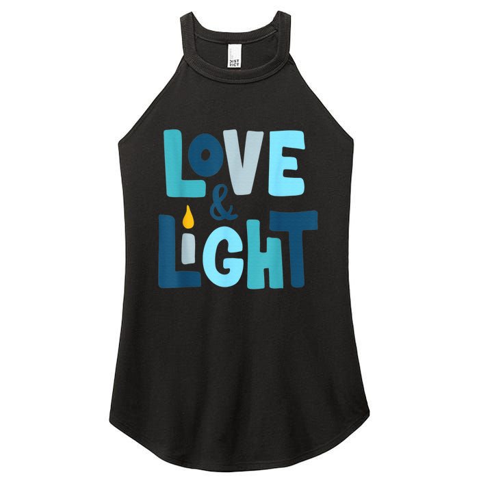 Christmas Hanukkah Love And Light Chanukah Jewish  Women's Perfect Tri Rocker Tank