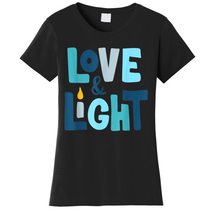 Christmas Hanukkah Love And Light Chanukah Jewish  Women's T-Shirt