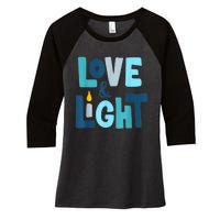 Christmas Hanukkah Love And Light Chanukah Jewish  Women's Tri-Blend 3/4-Sleeve Raglan Shirt