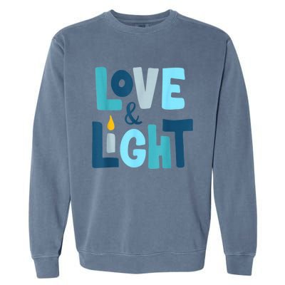 Christmas Hanukkah Love And Light Chanukah Jewish  Garment-Dyed Sweatshirt