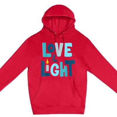 Christmas Hanukkah Love And Light Chanukah Jewish  Premium Pullover Hoodie