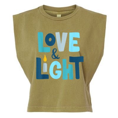 Christmas Hanukkah Love And Light Chanukah Jewish  Garment-Dyed Women's Muscle Tee