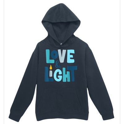 Christmas Hanukkah Love And Light Chanukah Jewish  Urban Pullover Hoodie