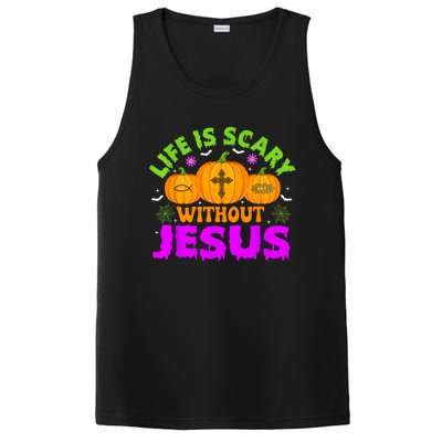 Christian Halloween Life Is Scary Without Jesus Fall Autumn PosiCharge Competitor Tank