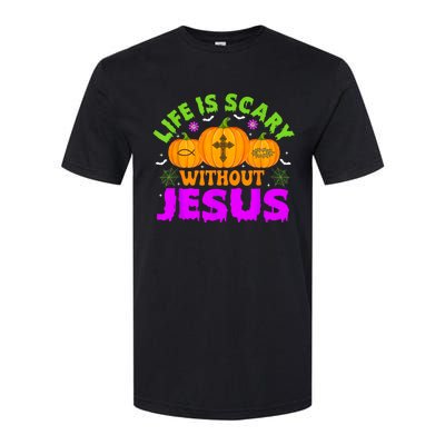 Christian Halloween Life Is Scary Without Jesus Fall Autumn Softstyle CVC T-Shirt