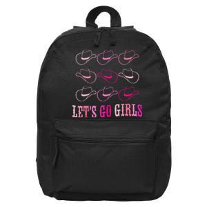 Cowboy Hat Lets Go Girls Western Cowgirls 16 in Basic Backpack