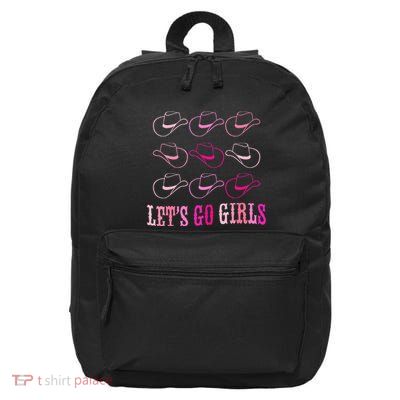 Cowboy Hat Lets Go Girls Western Cowgirls 16 in Basic Backpack