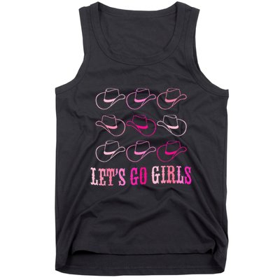 Cowboy Hat Lets Go Girls Western Cowgirls Tank Top