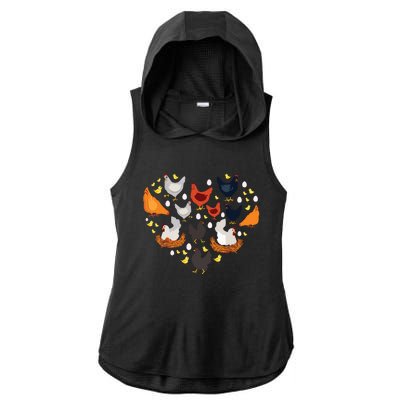 Chickens Heart Love Chicken Lady Women Men Farmer Gift Ladies PosiCharge Tri-Blend Wicking Draft Hoodie Tank