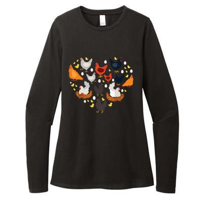 Chickens Heart Love Chicken Lady Women Men Farmer Gift Womens CVC Long Sleeve Shirt