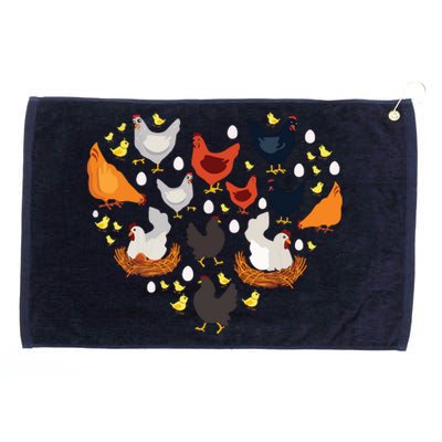 Chickens Heart Love Chicken Lady Women Men Farmer Gift Grommeted Golf Towel