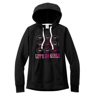 Cowboy Hat LetS Go Western Cowgirls Women's Fleece Hoodie