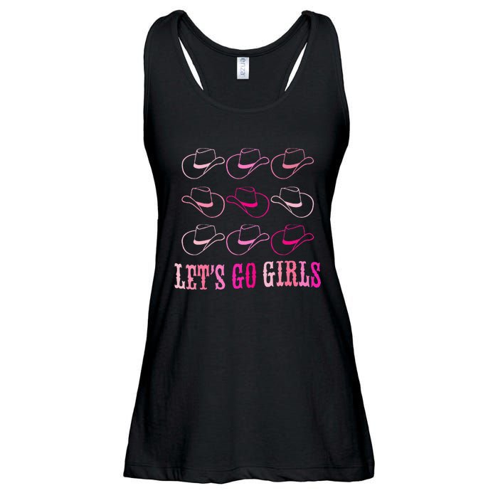 Cowboy Hat LetS Go Western Cowgirls Ladies Essential Flowy Tank