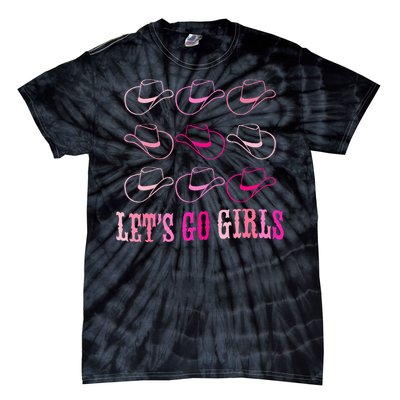 Cowboy Hat LetS Go Western Cowgirls Tie-Dye T-Shirt