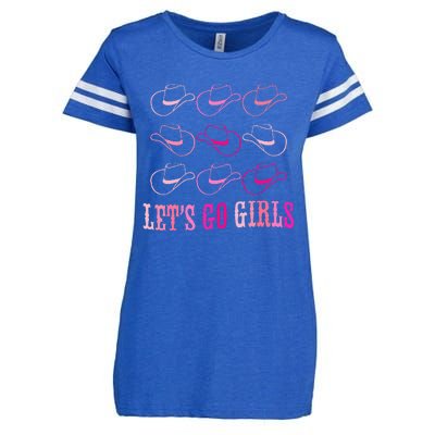 Cowboy Hat LetS Go Western Cowgirls Enza Ladies Jersey Football T-Shirt