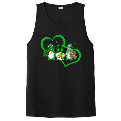 Cute Heart Leopard Gnomes Irish Shamrock St Patrick's Day PosiCharge Competitor Tank