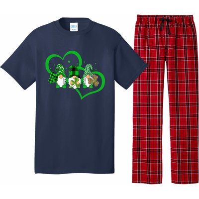 Cute Heart Leopard Gnomes Irish Shamrock St Patrick's Day Pajama Set