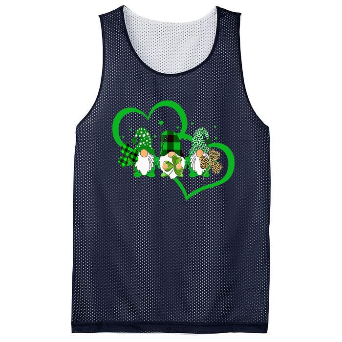 Cute Heart Leopard Gnomes Irish Shamrock St Patrick's Day Mesh Reversible Basketball Jersey Tank