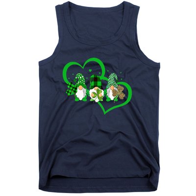 Cute Heart Leopard Gnomes Irish Shamrock St Patrick's Day Tank Top