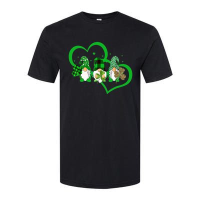 Cute Heart Leopard Gnomes Irish Shamrock St Patrick's Day Softstyle CVC T-Shirt