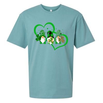 Cute Heart Leopard Gnomes Irish Shamrock St Patrick's Day Sueded Cloud Jersey T-Shirt