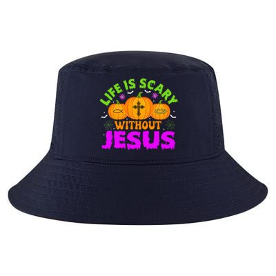 Christian Halloween Life Is Scary Without Jesus Fall Autumn Cool Comfort Performance Bucket Hat