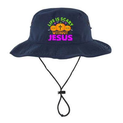 Christian Halloween Life Is Scary Without Jesus Fall Autumn Legacy Cool Fit Booney Bucket Hat