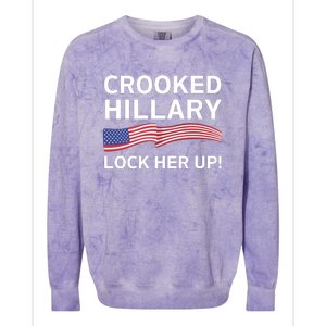 Crooked Hillary Lock Her Up Colorblast Crewneck Sweatshirt