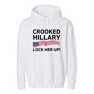 Crooked Hillary Lock Her Up Garment-Dyed Fleece Hoodie